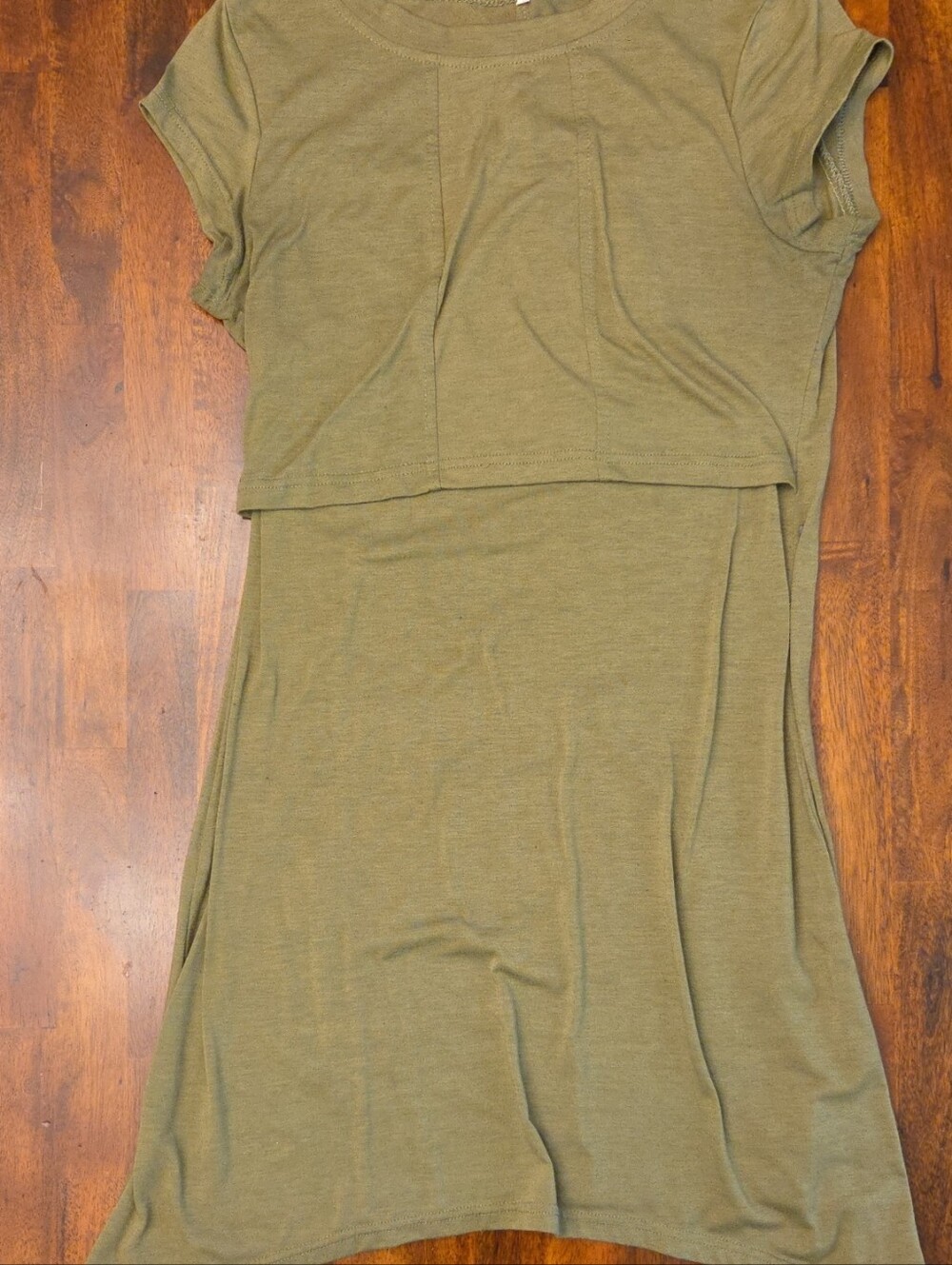 Olive Green Short Sleeve Nursing Women’s Dress